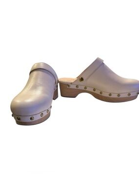 J.Crew dusty ivory Size 7 Grace Convertible Leather Clogs